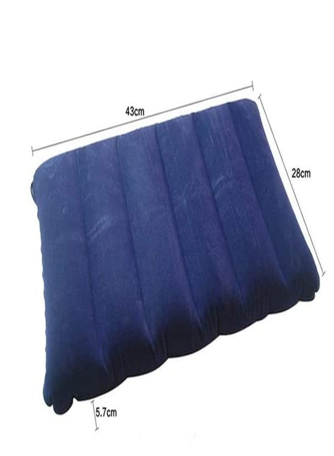 ImegaZ Inflatable Velvet Travel Pillow I Air Pillow for Family I Neck Pillow Navy Blue (Pack of 2). - Image 4